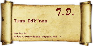 Tuss Dénes névjegykártya