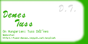denes tuss business card
